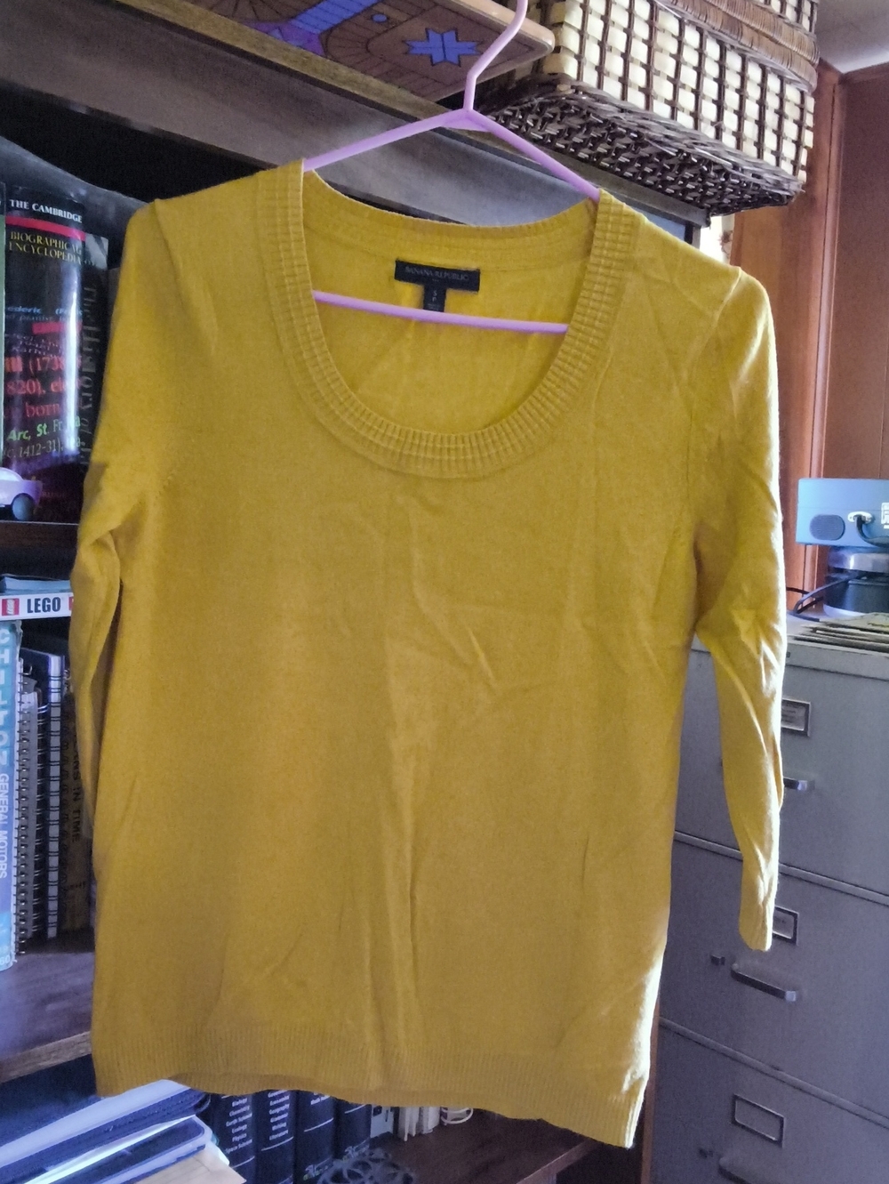 Banana Republic Scoop Neck Sweater in Mustard